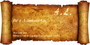 Arz Lamberta névjegykártya